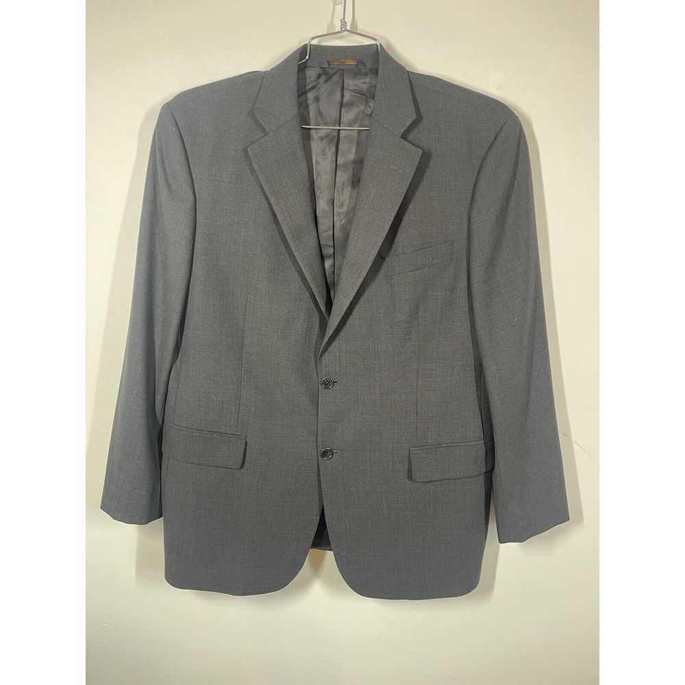 Brooks‎ Brothers 346 Stretch 44R Sport Coat Gray Wool Blend Two Button Vented